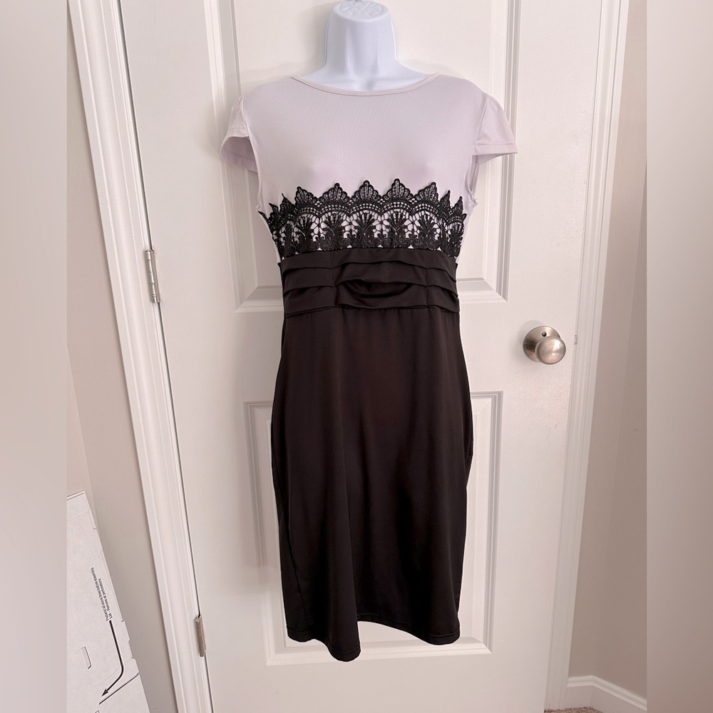 Gently Used Large Black and White Lacy Dress